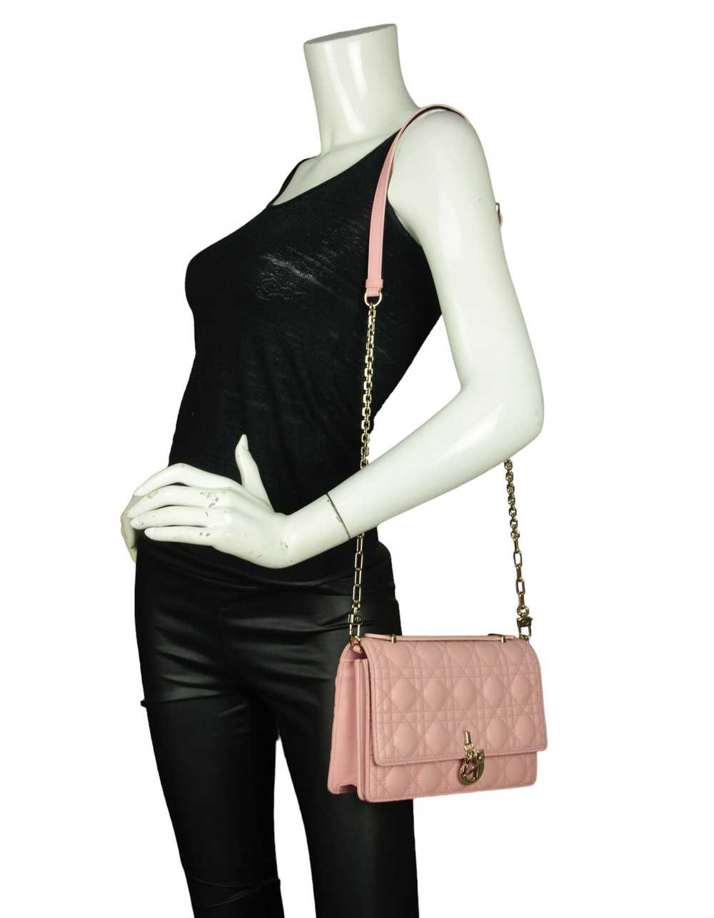 Dior Melocoton Pink Cannage Miss Dior Top Handle … - image 2