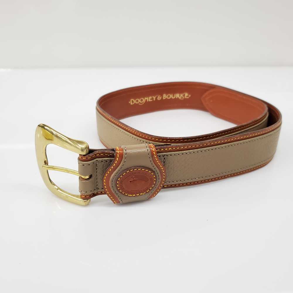 Dooney & Bourke Beige Pebble Leather Belt Size M … - image 1