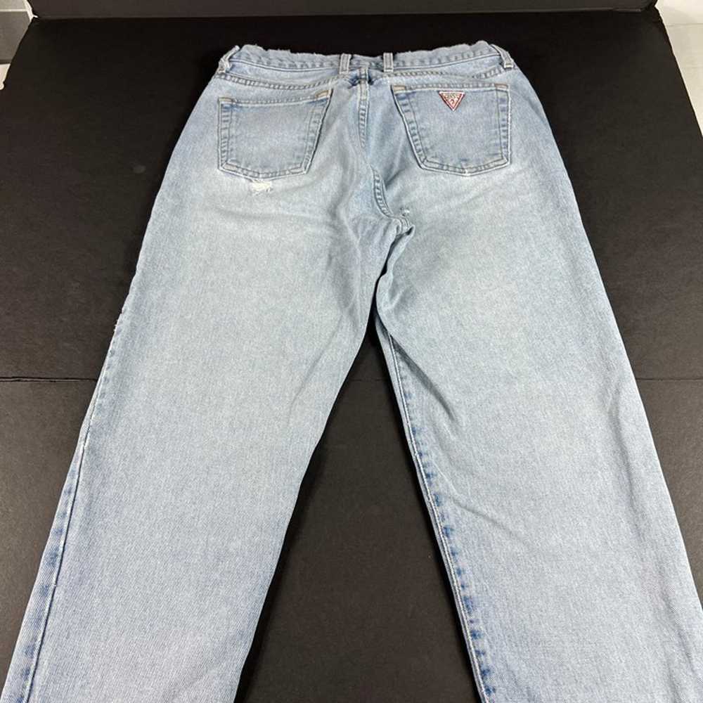 VTG 90s Guess Jeans Men 31* Slim Fit Tapered Blue… - image 8