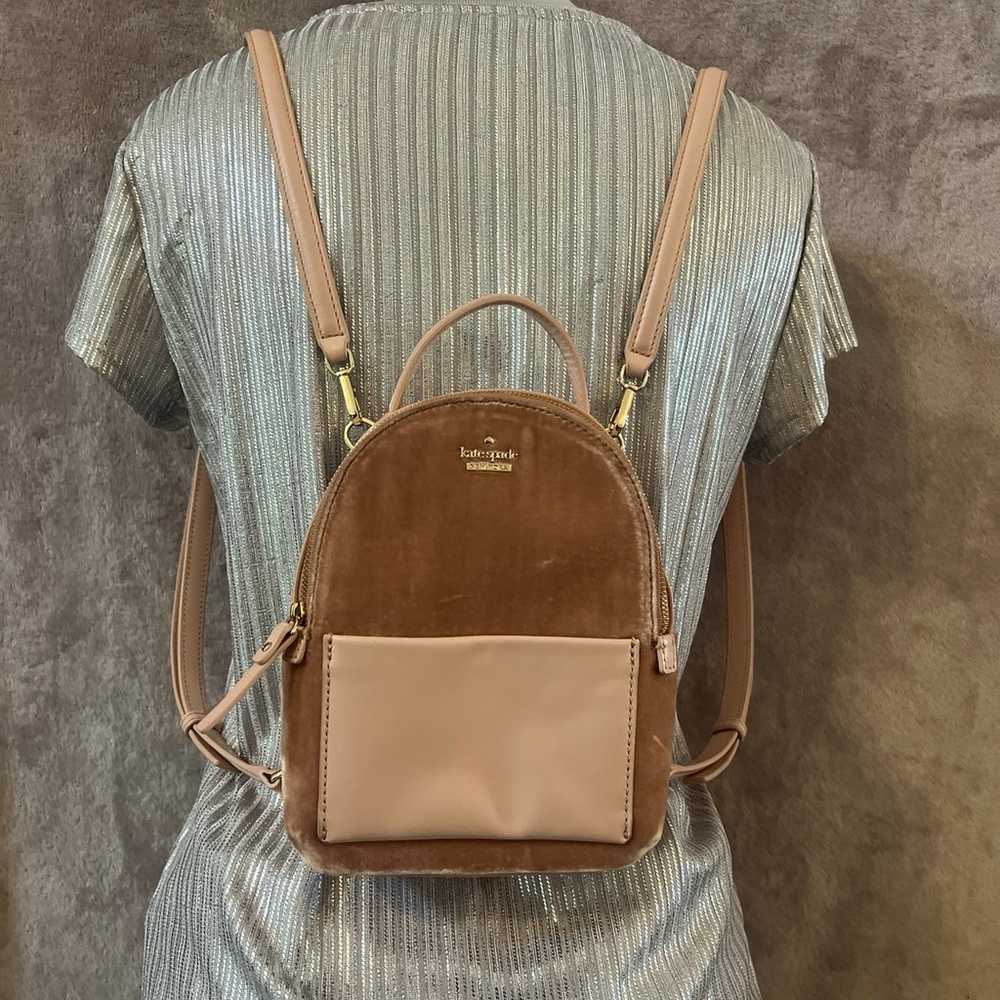 Kate Spade velvet leather mini backpack - image 1