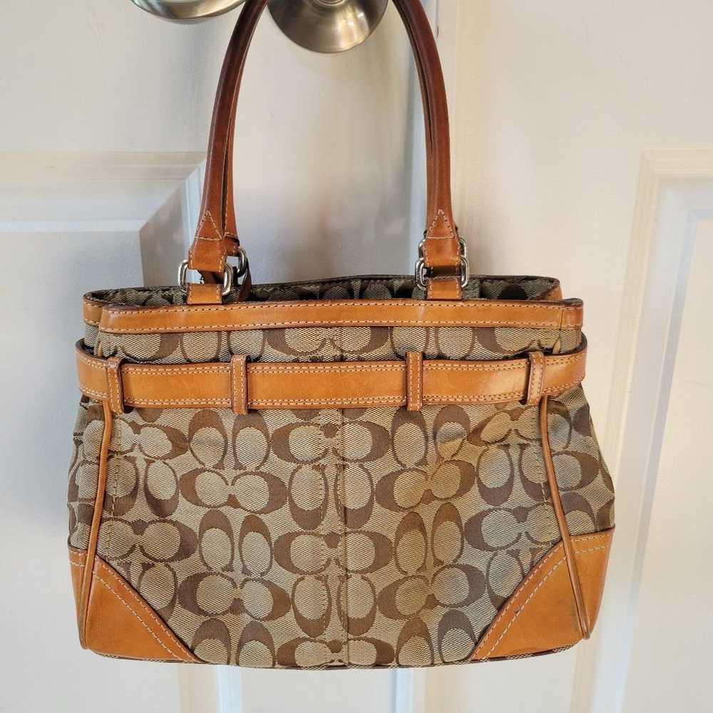 Coach Vintage Hampton Signature Satchel Shoulder … - image 2