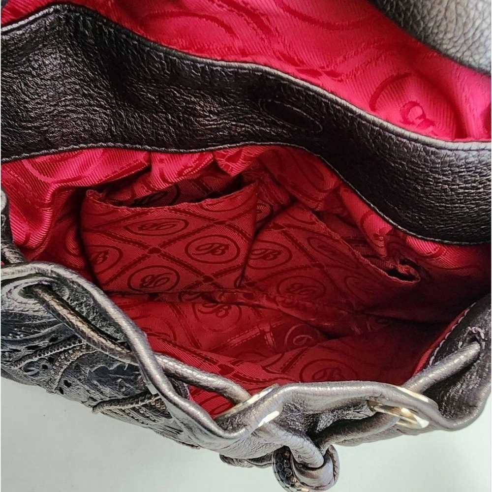 Brighton Handbag Pewter Leather Hidden Compartmen… - image 6