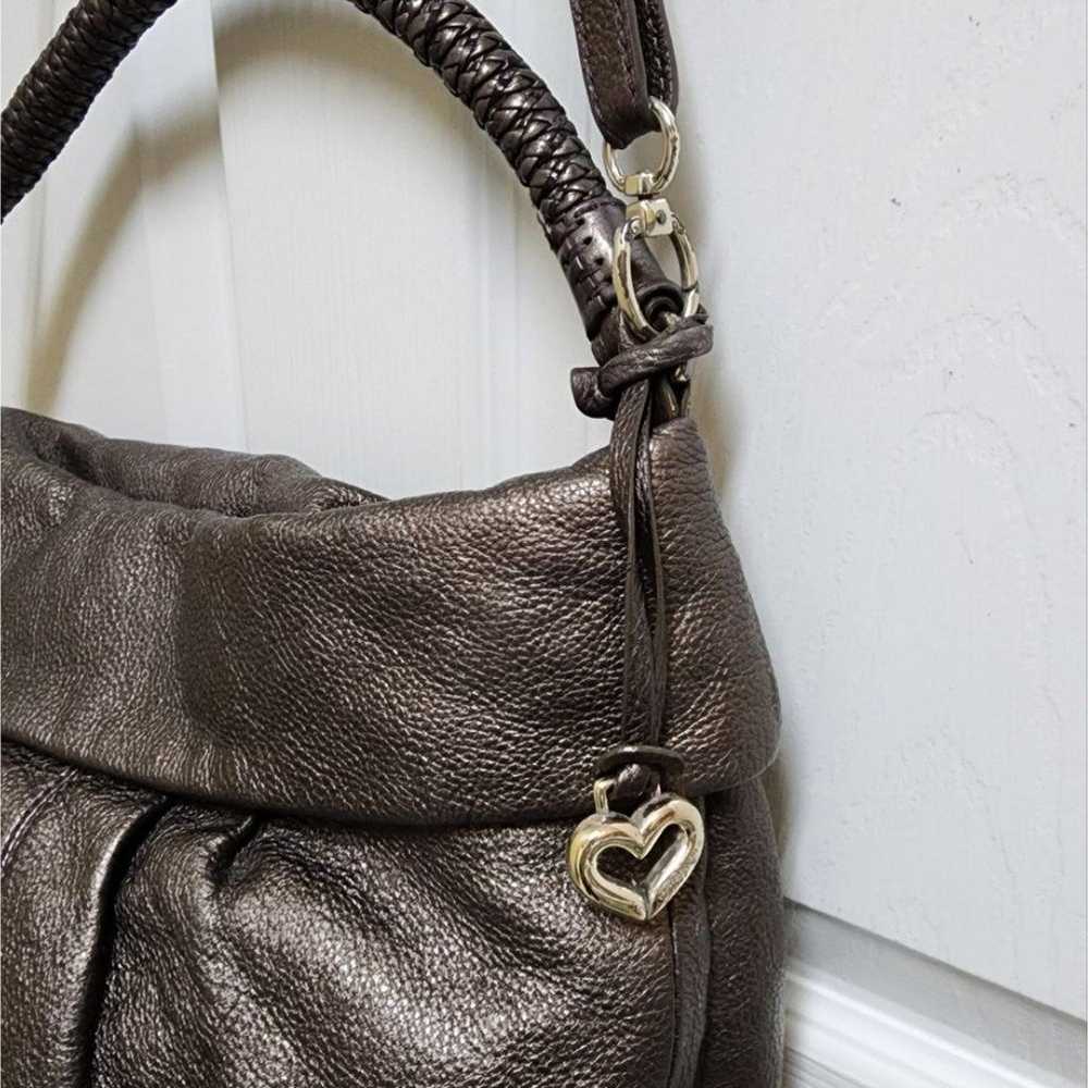 Brighton Handbag Pewter Leather Hidden Compartmen… - image 9