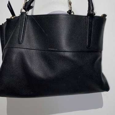 Coach Borough Bag, Medium, Black Polished Calfski… - image 1