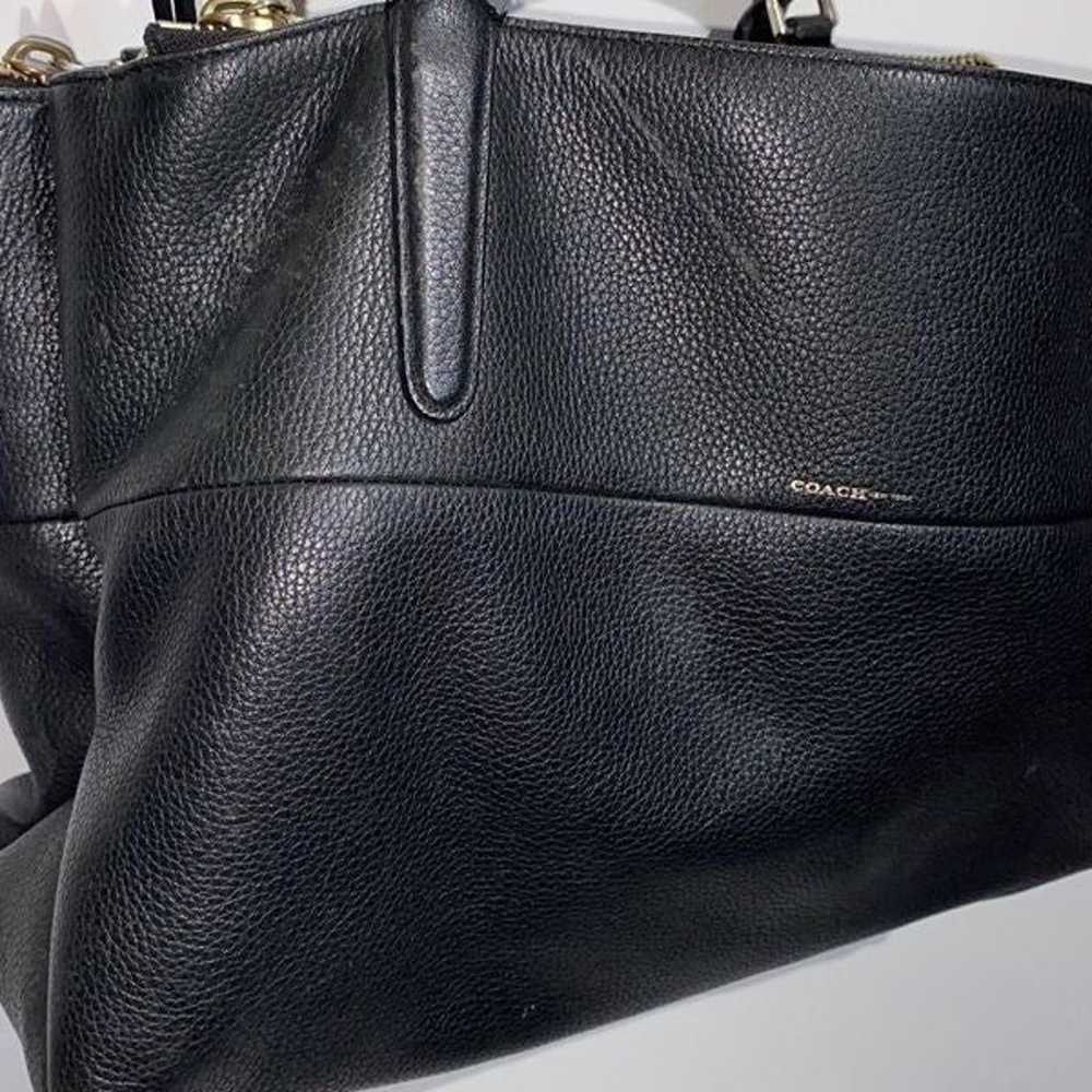 Coach Borough Bag, Medium, Black Polished Calfski… - image 2