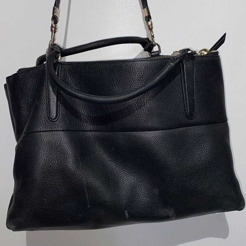 Coach Borough Bag, Medium, Black Polished Calfski… - image 3