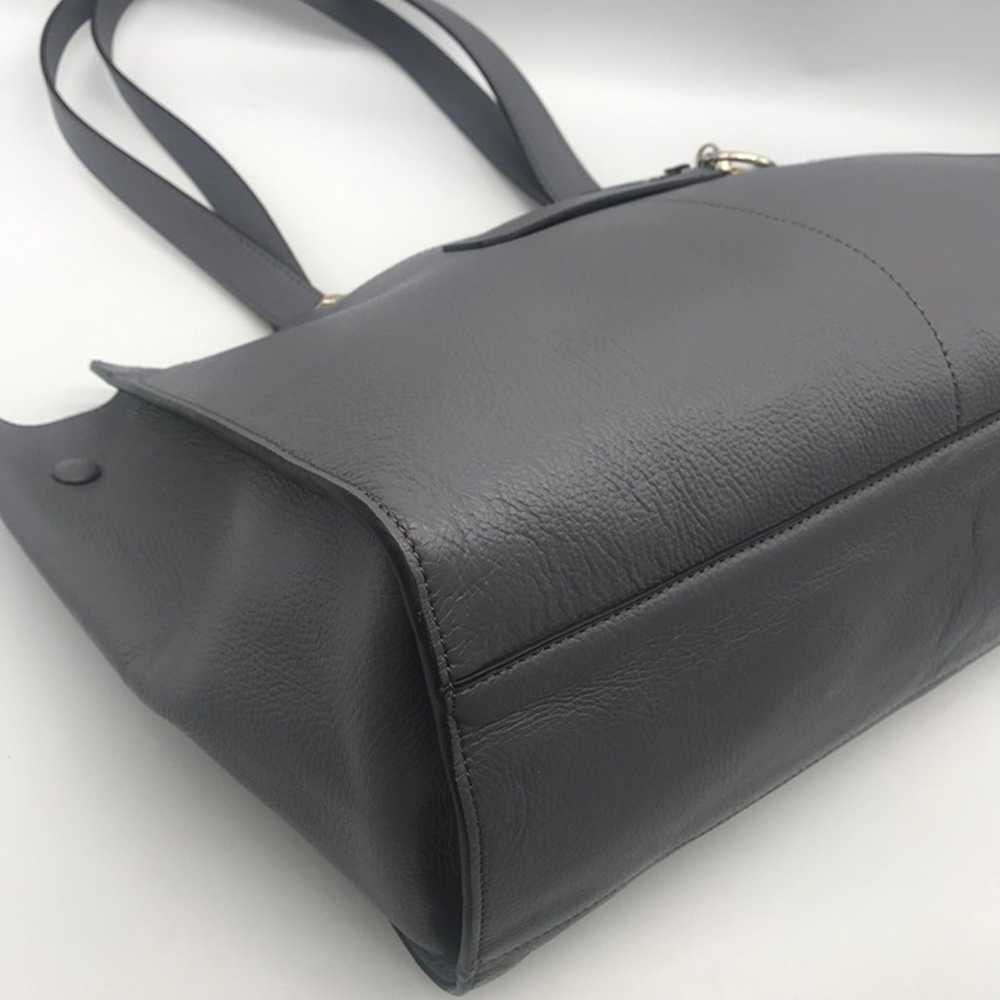 Henri Bendel The Influencer Gray Leather Tote Bag - image 5