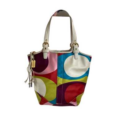 (H121) Coach Multicolor Small Shoulder Bag C Signa