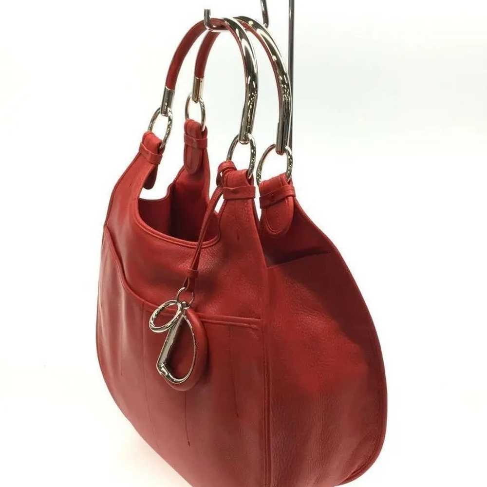 Christian Dior Cherry Red handbag Sheepskin Saddl… - image 2