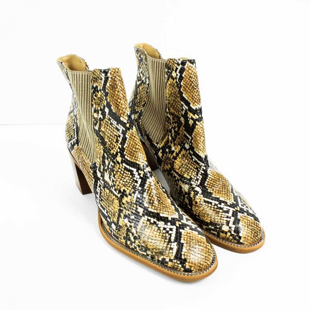 Vince Camuto Yellow Beige Leather Heel Ankle Boot… - image 3