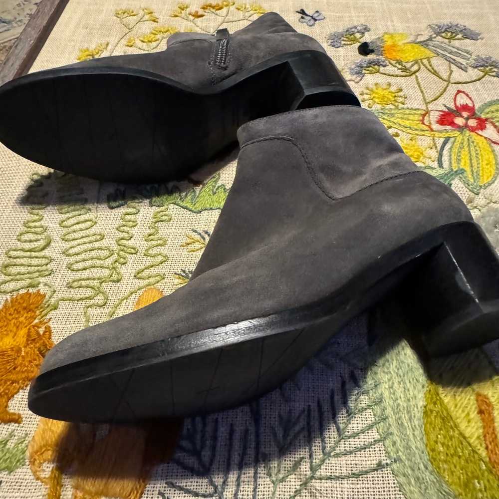 Aquatalia Suede Bootie Ankle Boots Zipper 2” Heel… - image 2