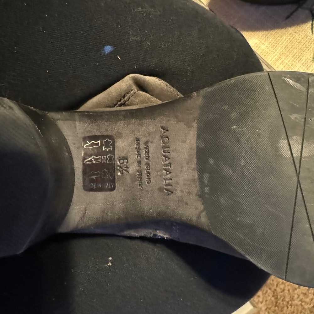 Aquatalia Suede Bootie Ankle Boots Zipper 2” Heel… - image 4