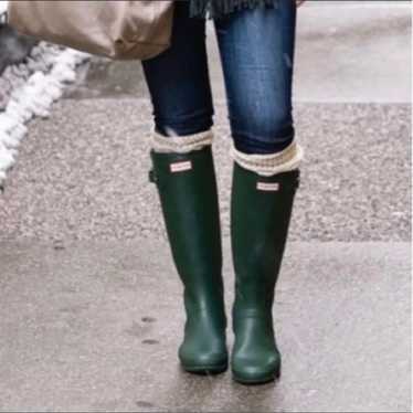 Hunter Original Tall Rain Boots in Green - image 1