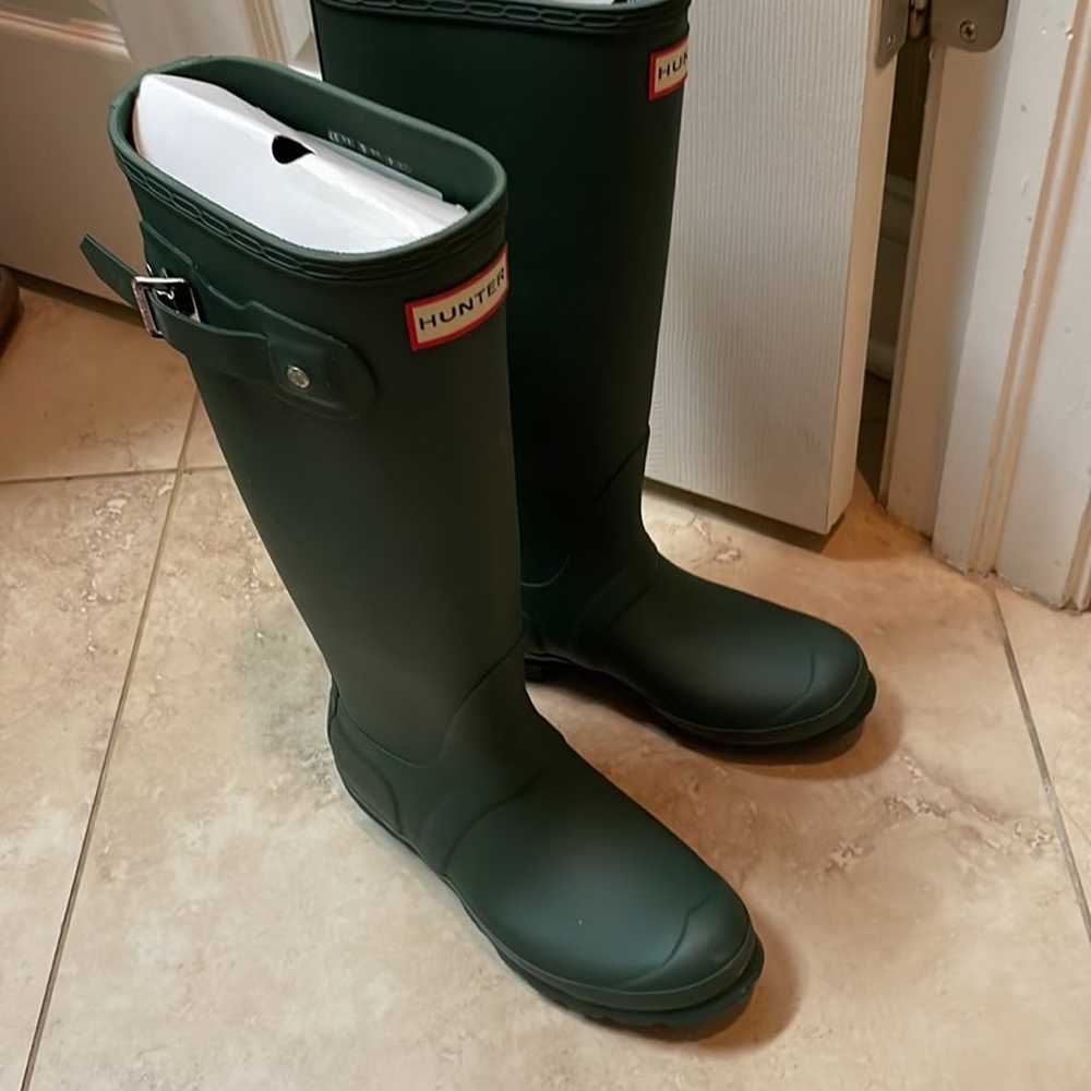 Hunter Original Tall Rain Boots in Green - image 2