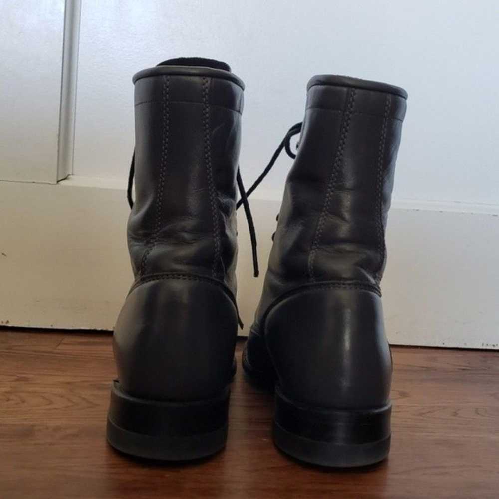 Vintage Justin Stone Gray Leather Roper Boots Siz… - image 3
