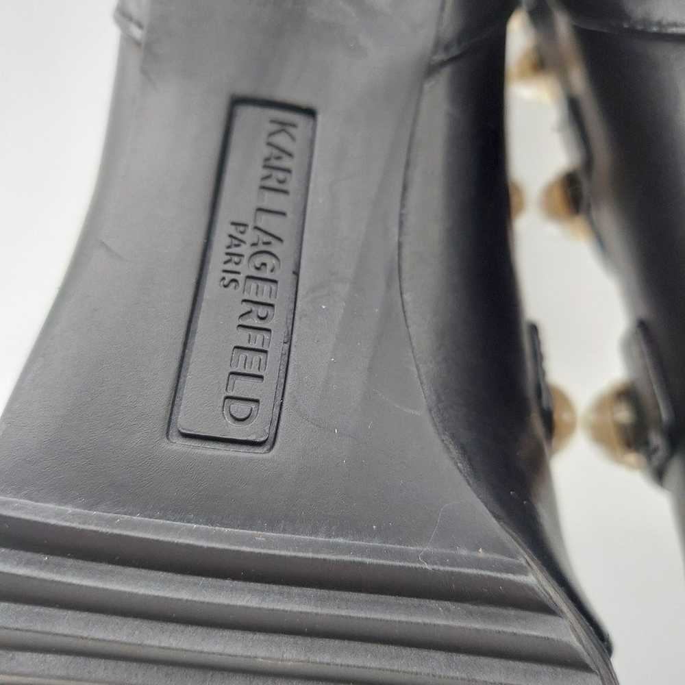 Karl Lagerfeld Brayden Black Leather Pearl Embell… - image 8