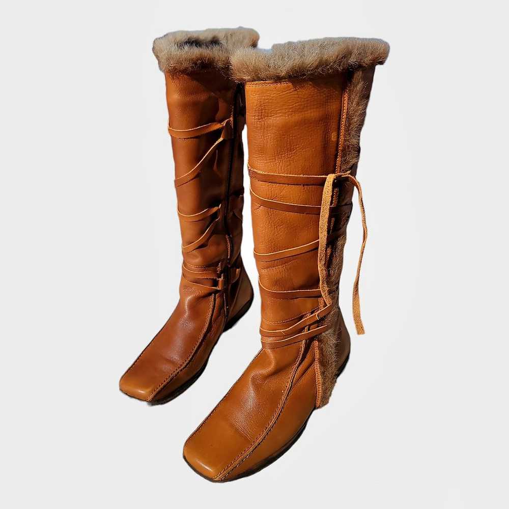 Elle Brown Faux Fur boots y2k - image 1