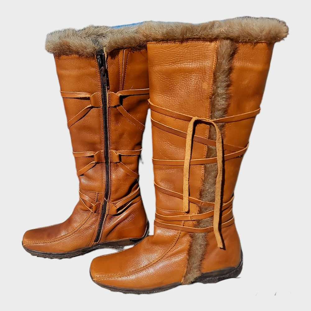 Elle Brown Faux Fur boots y2k - image 3