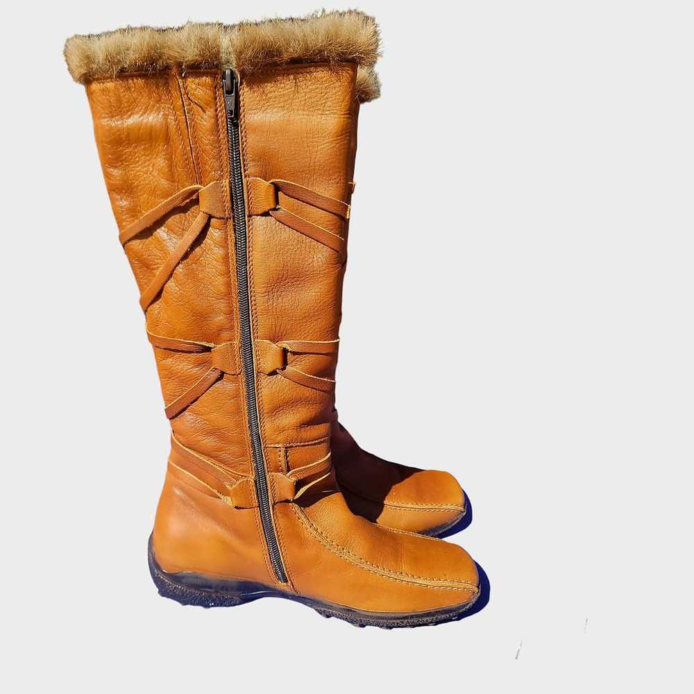 Elle Brown Faux Fur boots y2k - image 7