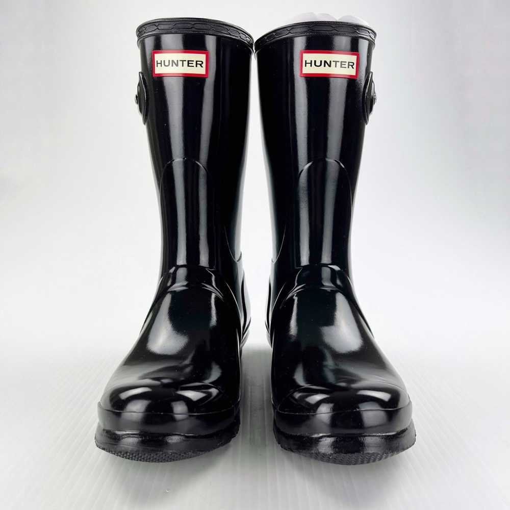 Hunter Original Short Black Gloss Rain Boots Shoe… - image 2