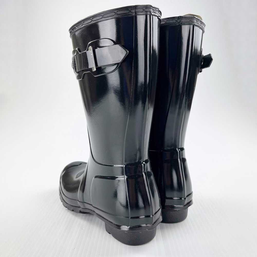 Hunter Original Short Black Gloss Rain Boots Shoe… - image 4