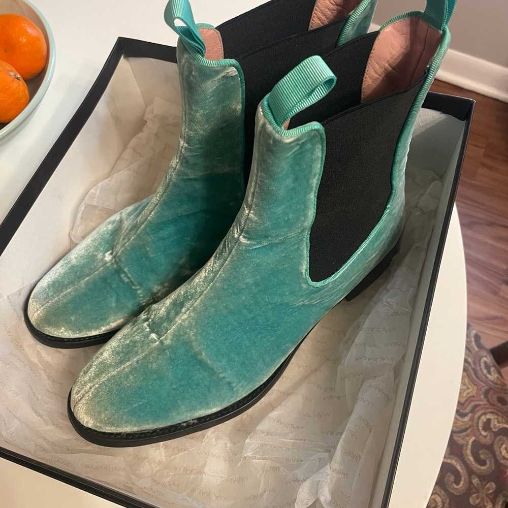 Maliparmi velvet aqua Chelsea boots size 39 - image 1