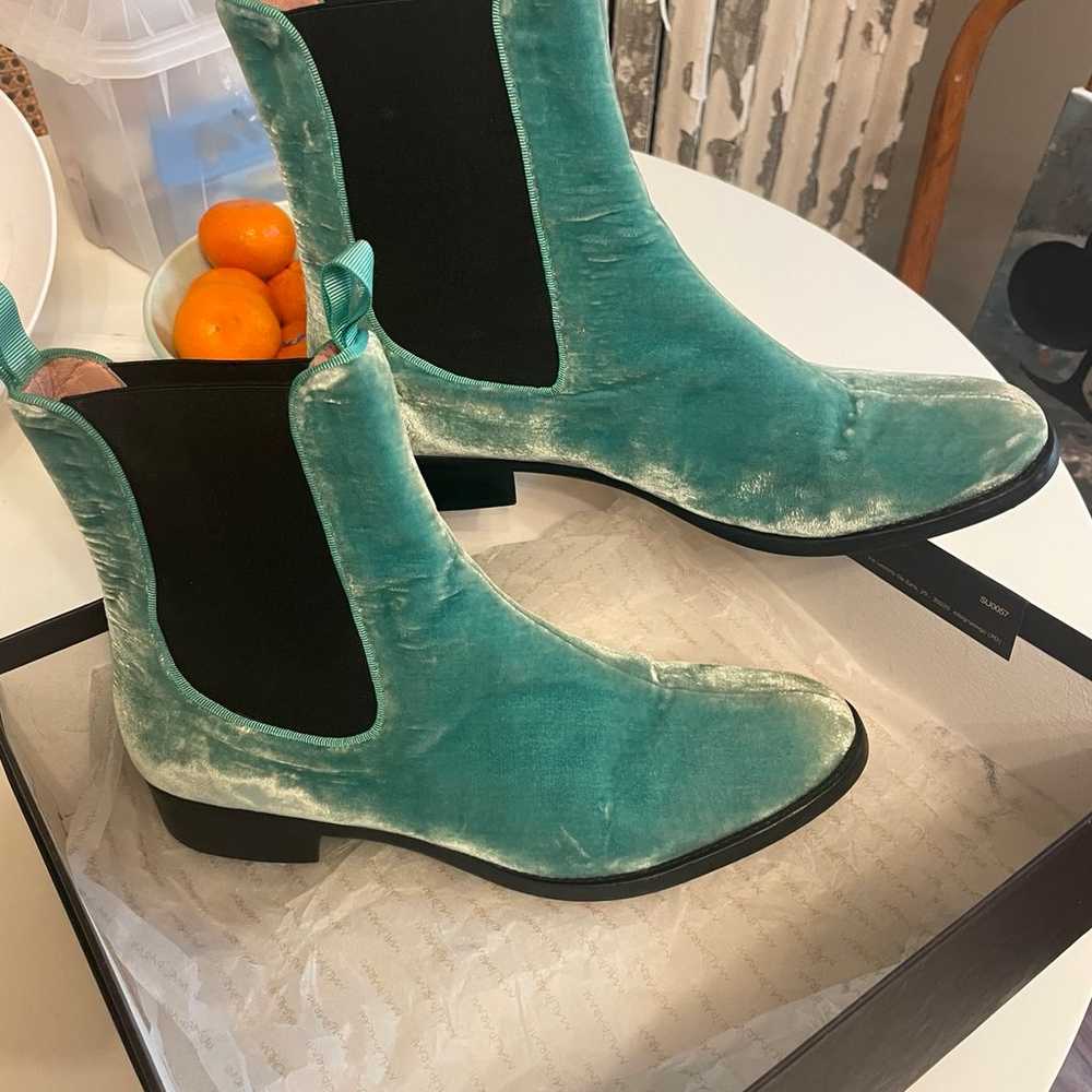 Maliparmi velvet aqua Chelsea boots size 39 - image 5