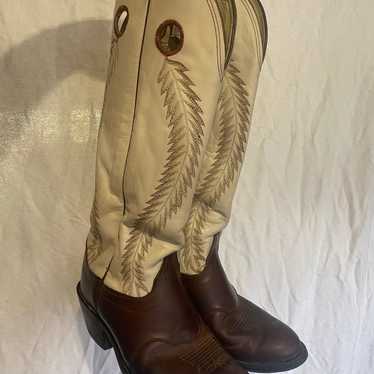 Vintage two toned knee high cowboy boots