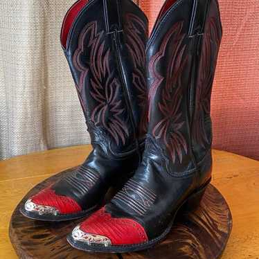 Vintage Justin Black Red Western Women’s Boots - image 1