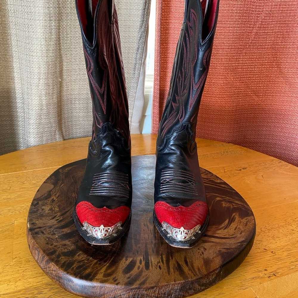 Vintage Justin Black Red Western Women’s Boots - image 2