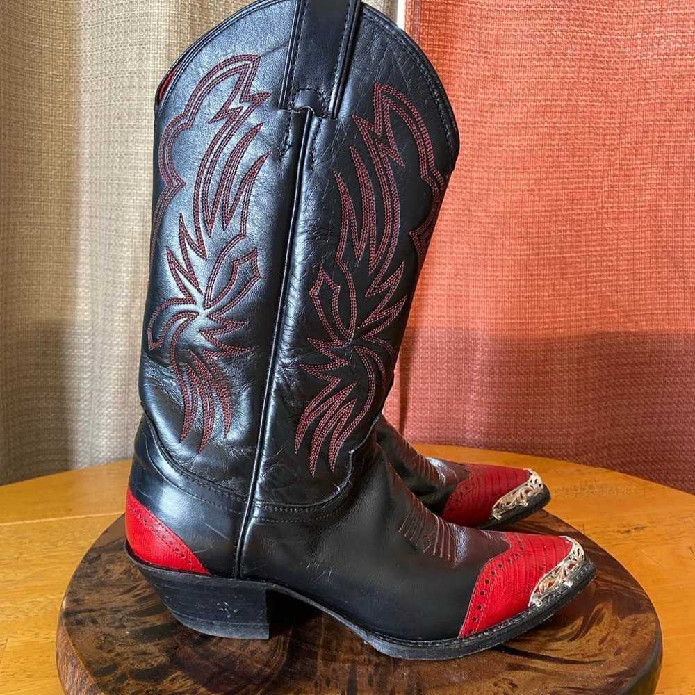 Vintage Justin Black Red Western Women’s Boots - image 3