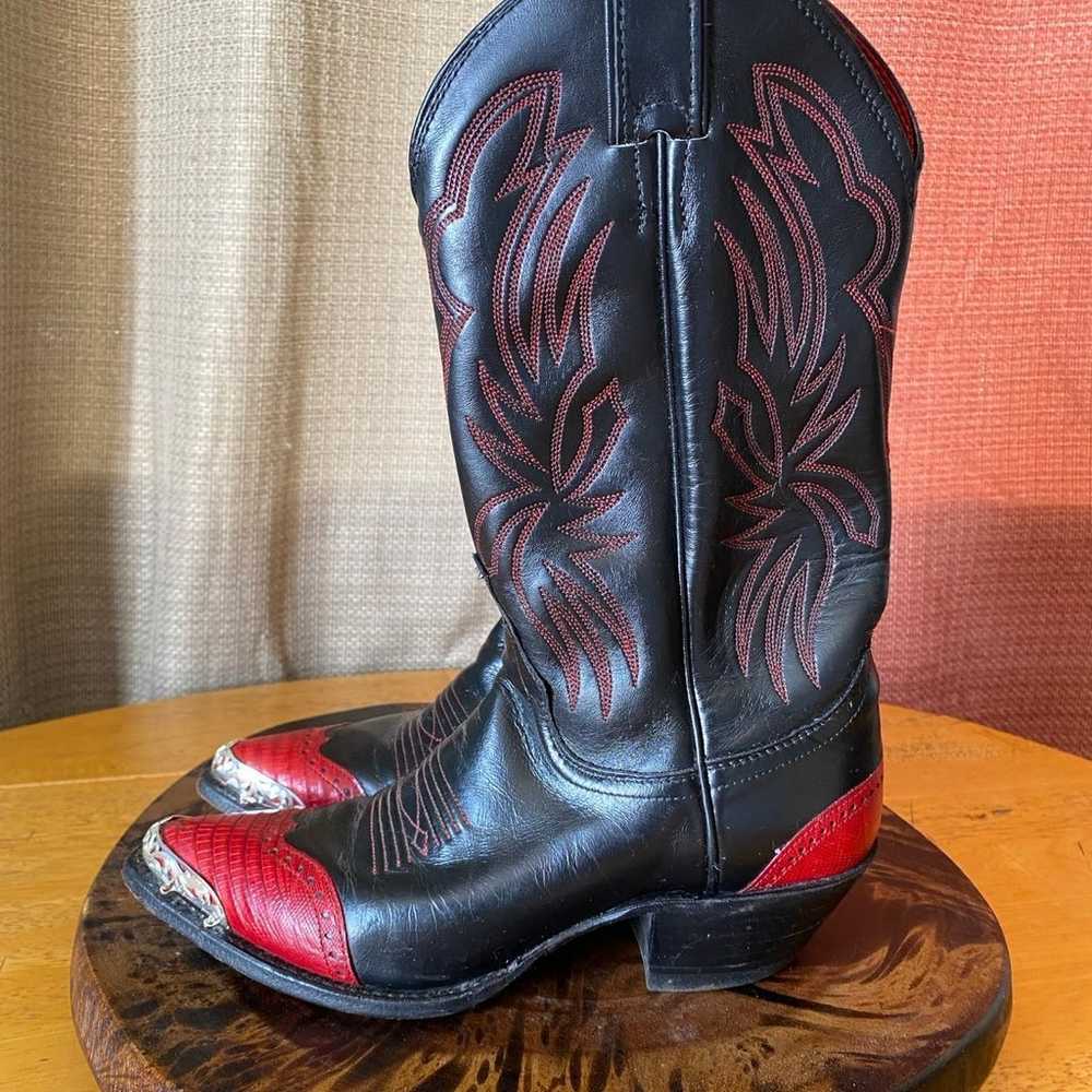 Vintage Justin Black Red Western Women’s Boots - image 4