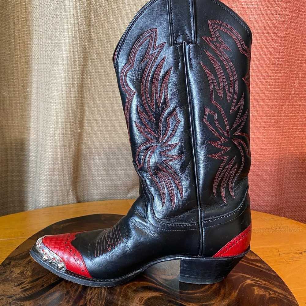 Vintage Justin Black Red Western Women’s Boots - image 7