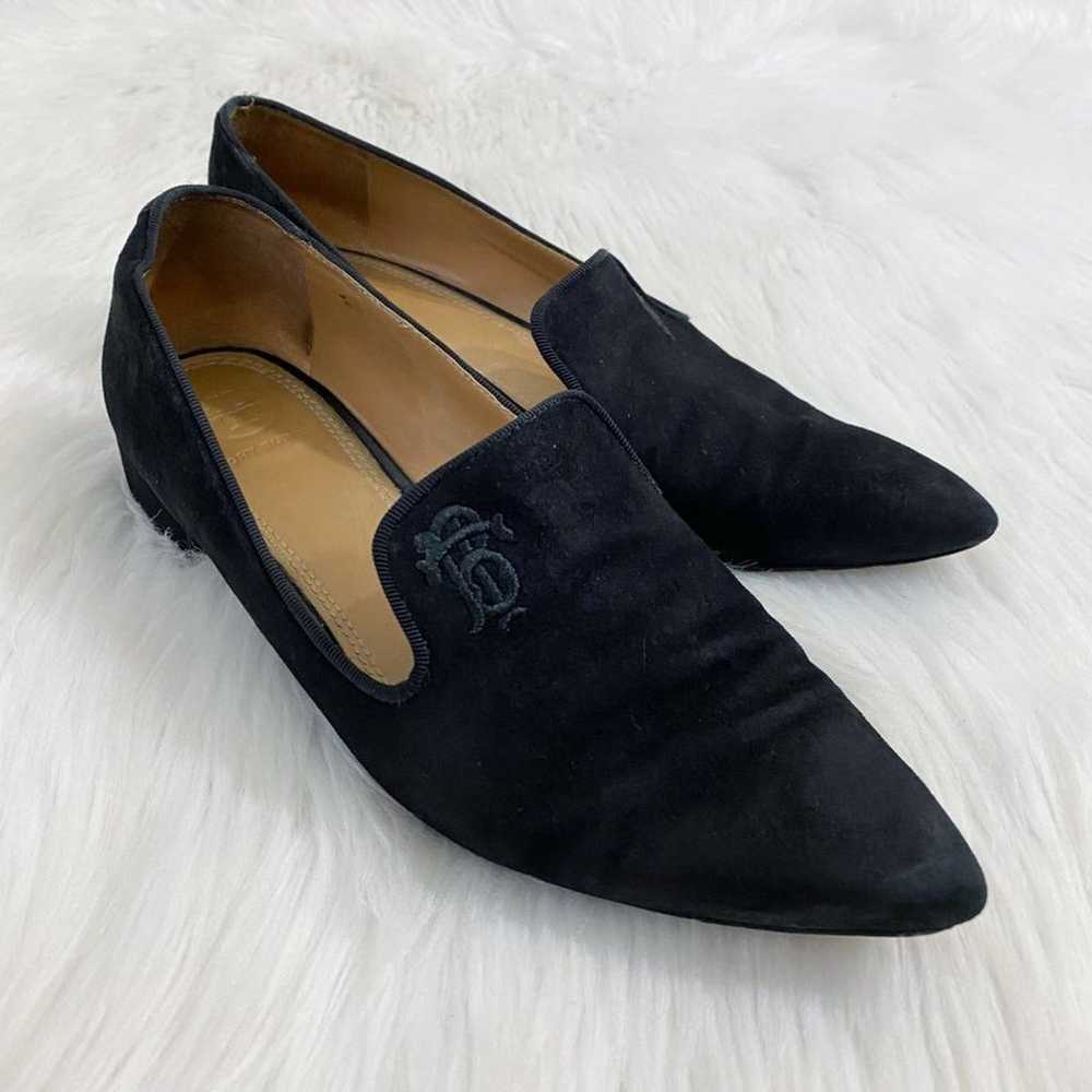 Tory Burch Black Suede Pointy Toe Loafers Embroid… - image 10