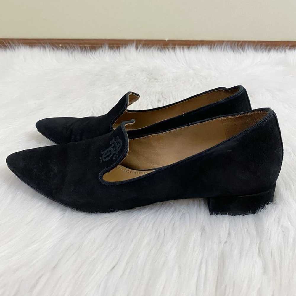Tory Burch Black Suede Pointy Toe Loafers Embroid… - image 2