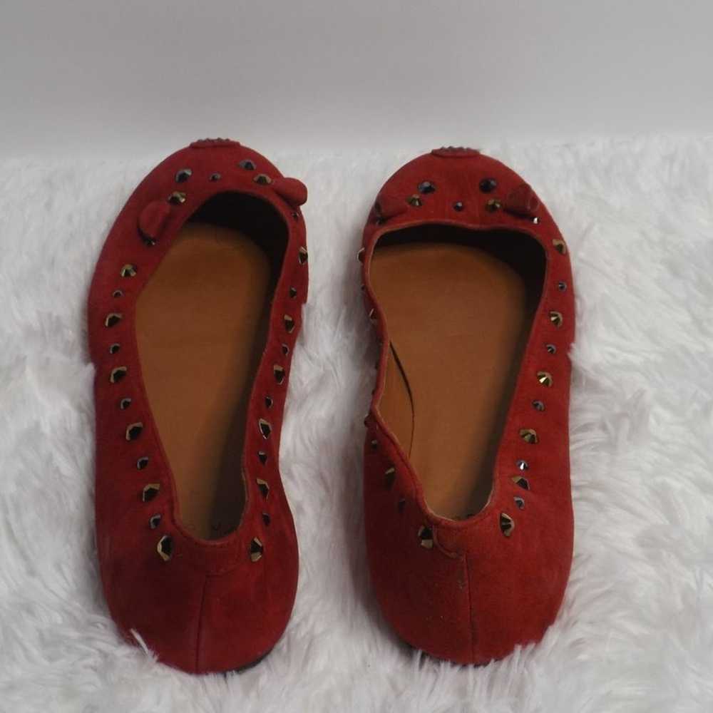 Marc Jacobs Studded Red Leather Suede Ballet Flat - image 3