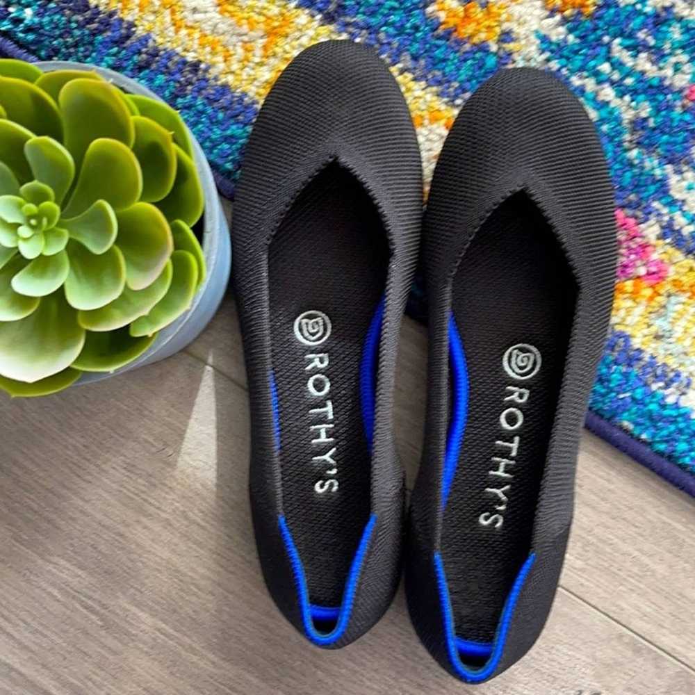 Rothy’s round toe size 7 black womans flat shoes - image 10