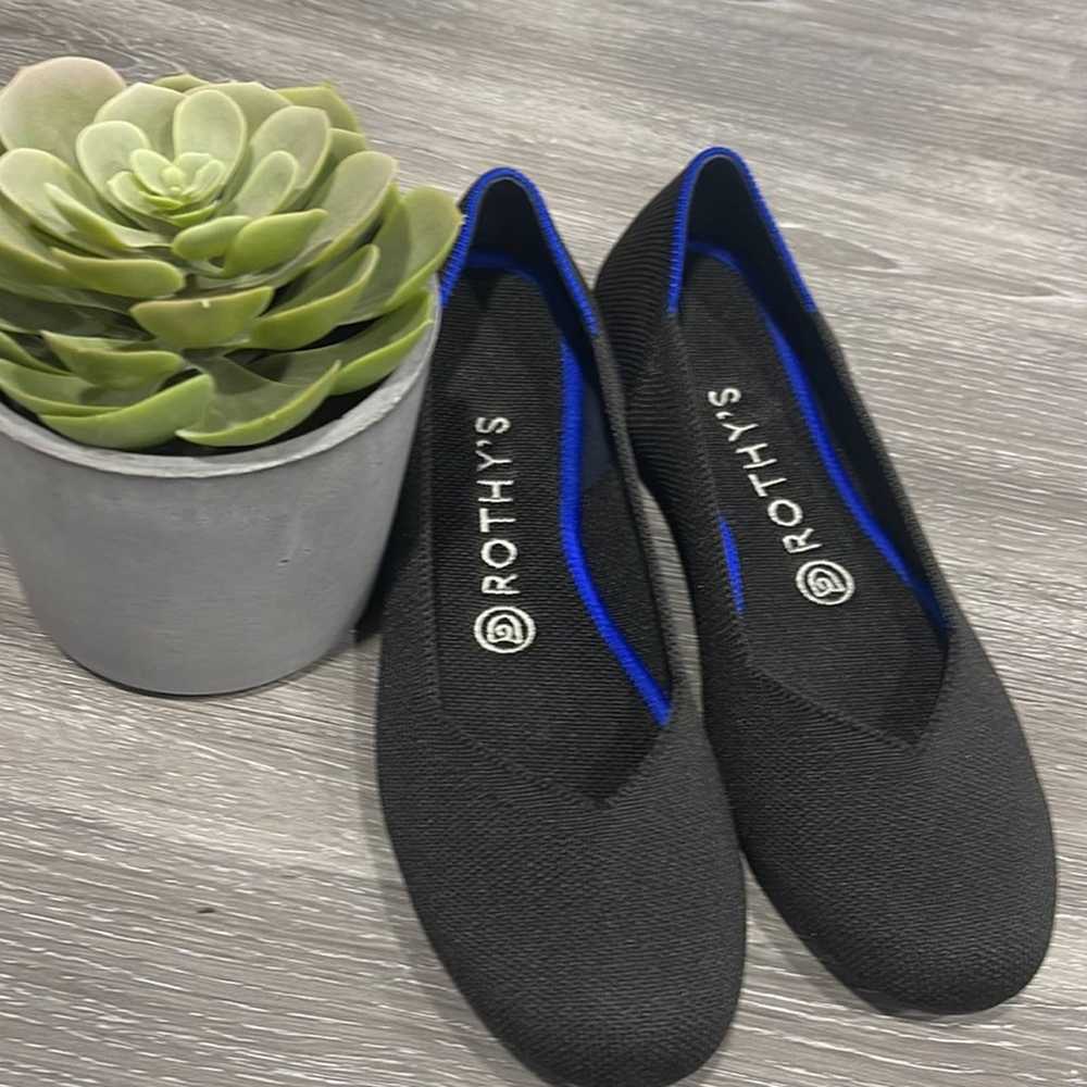 Rothy’s round toe size 7 black womans flat shoes - image 11