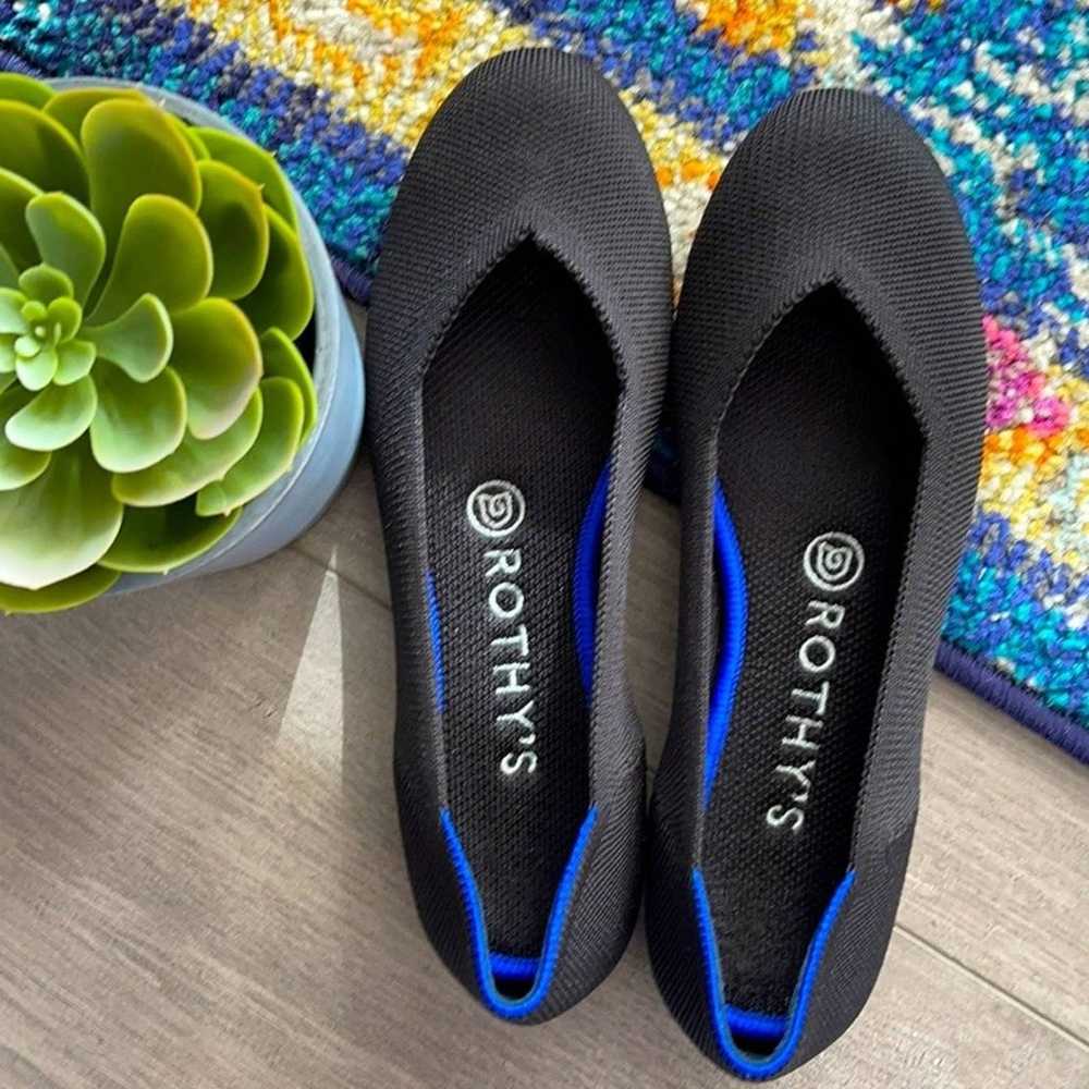 Rothy’s round toe size 7 black womans flat shoes - image 9