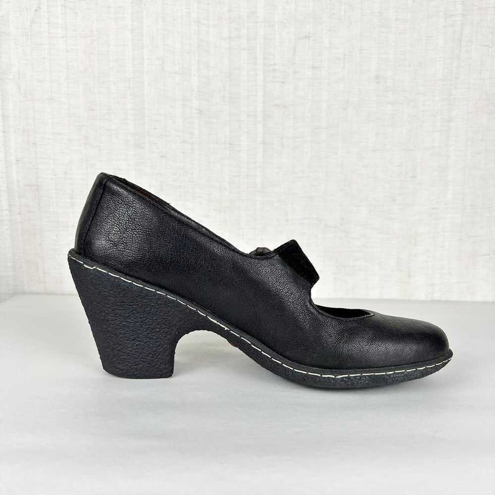 Camper Black Leather & Suede Mary Jane Buckle Hee… - image 4