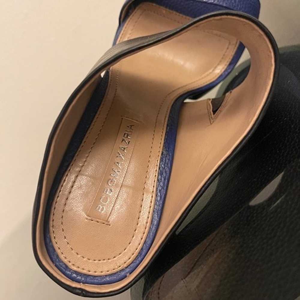 BCBG Maxazria Leather Heels | Black Blue Gray - image 5