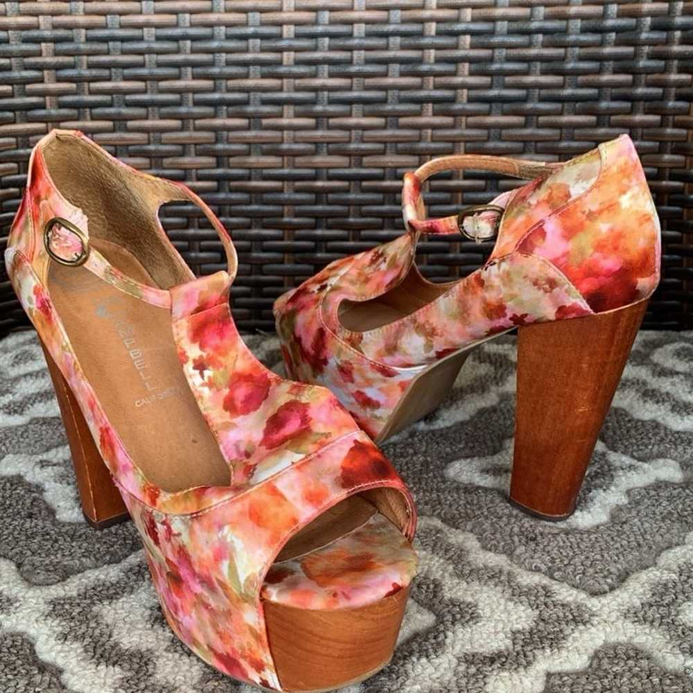 Jeffrey Campbell Foxy Fab Watercolor Floral Platf… - image 2