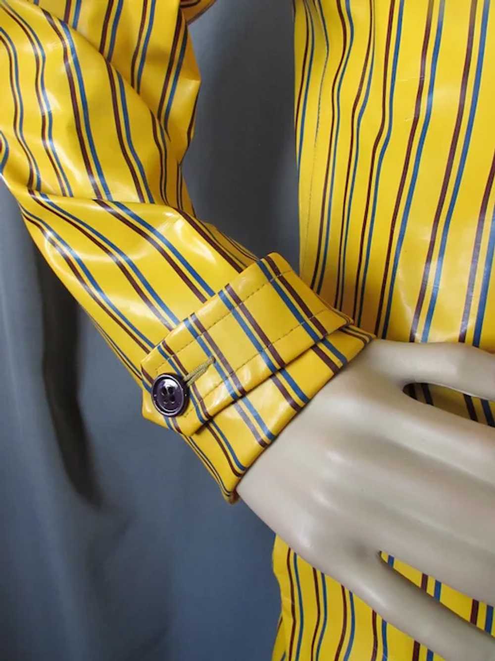 Super Mod 1960 Era Vinyl Suit Bright Yellow Strip… - image 8