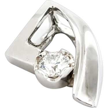.33ct Diamond Solitaire Pendant In White Gold