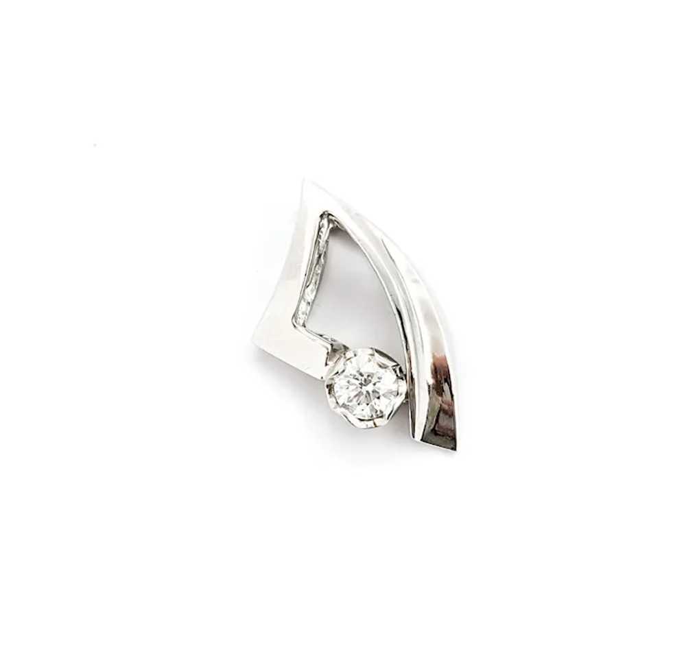 .33ct Diamond Solitaire Pendant In White Gold - image 2