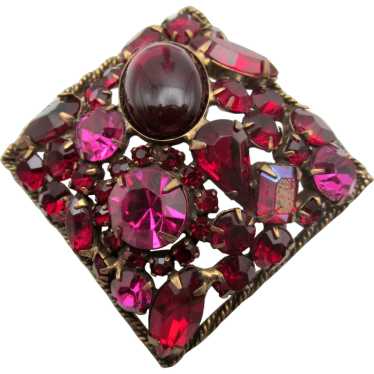 Gorgeous Weiss Red Cabochon and Pink Rhinestone B… - image 1