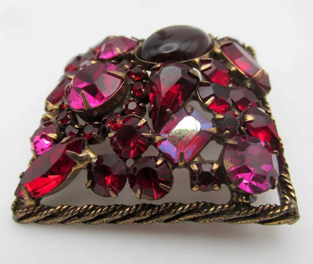 Gorgeous Weiss Red Cabochon and Pink Rhinestone B… - image 2