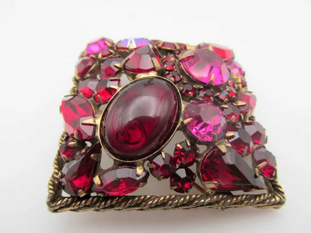 Gorgeous Weiss Red Cabochon and Pink Rhinestone B… - image 3