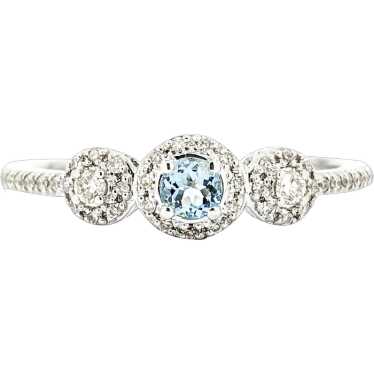 .11ct Aquamarine & Diamond Ring In White Gold