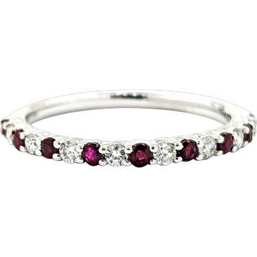 .18ctw Ruby & .17ctw Diamond Ring In White Gold